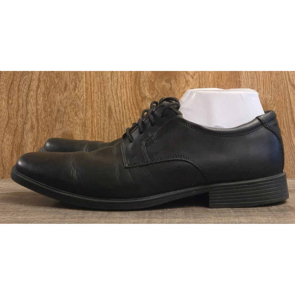 Clarks Tilden Plain Toe Oxford Dress Shoes Men's Size 9.5 Black